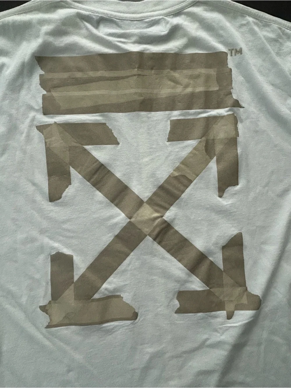 NWT Off-White Tape Arrows Graphic Logo White Cotton Crewneck Streetwear‎ Tee XL